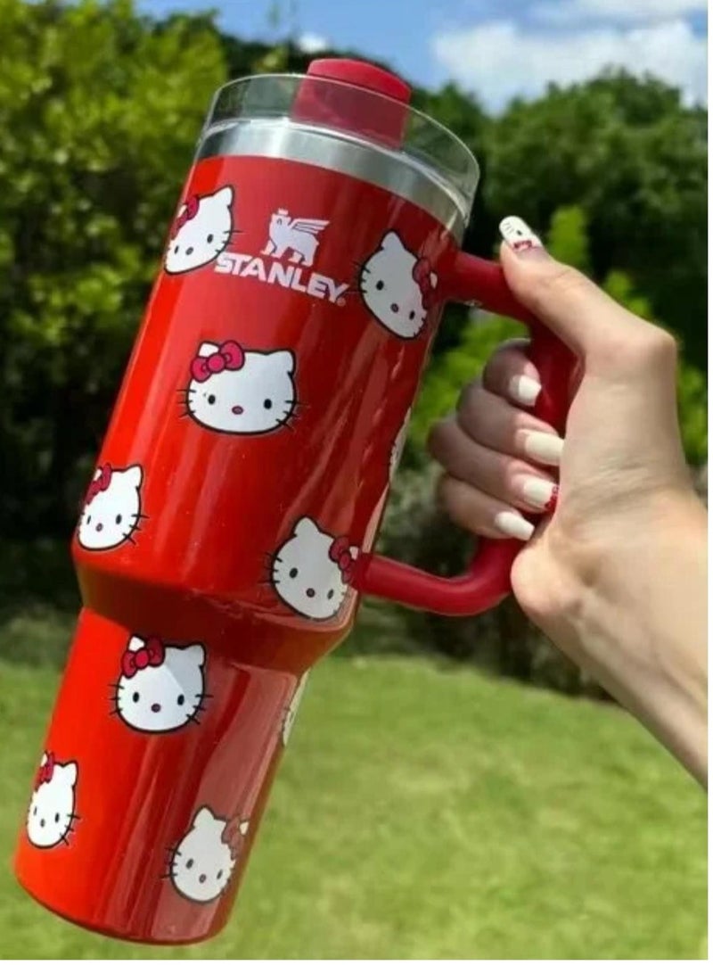 Stanley Hello Kitty  Tumbler 40 Oz Quencher H2.0 FlowState Pink - Image 4